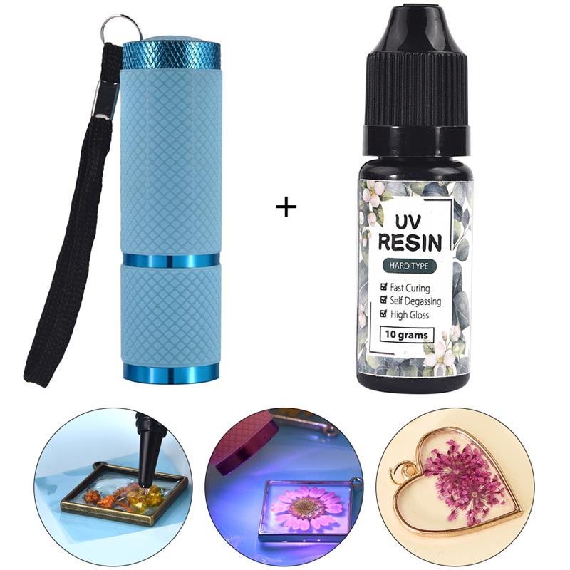 Epoxy Uv Resin Kit - ジュエリー作り用の硬い透明なuv樹脂,手作り,エポキシ,10g,25g