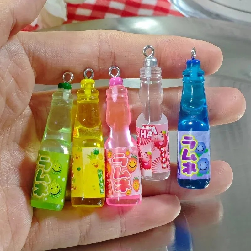 Resin Crafts Diy - 10個入り 小さなソーダボトル レジンチャーム 可愛い飲料ボトルペンダント DIYクラフトアクセサリー イヤリング