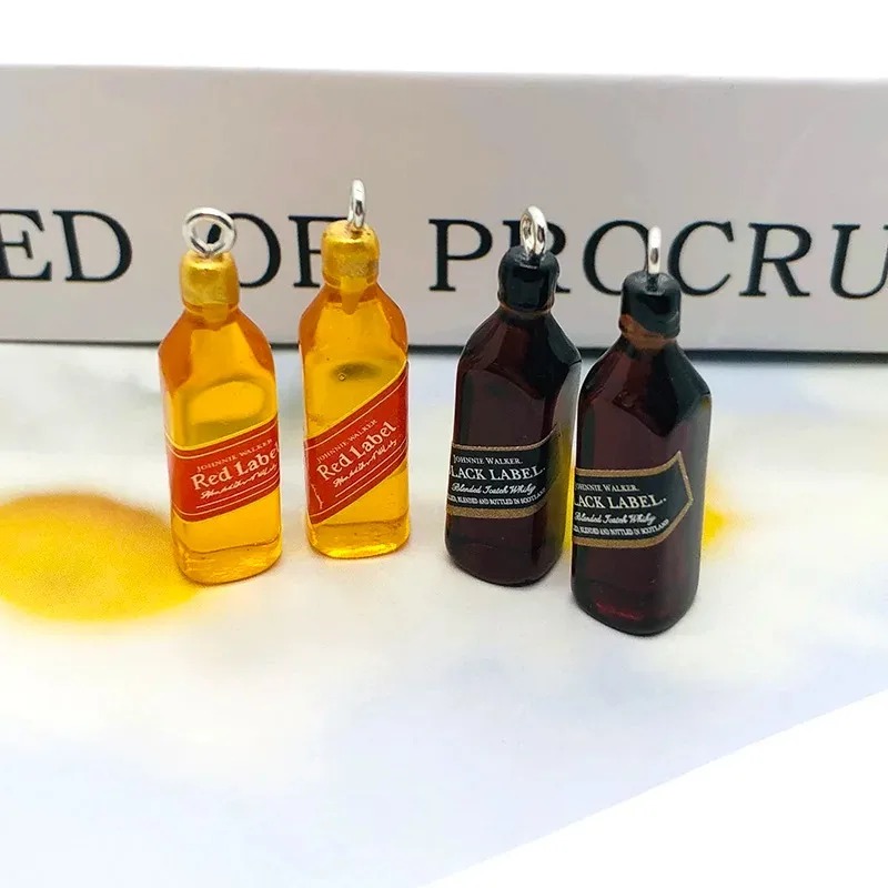Resin Crafts Diy - 10 個小さなワインバーボトル樹脂チャーム DIY イヤリングアクセサリーミニペンダントキーホルダー手作りジュエリークラフト作成用