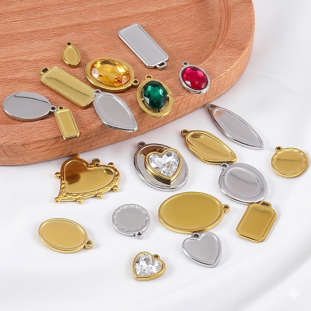 5個入り1個入り色褪せないステンレス不規則ベゼルチャームペン - Resin Crafts Diy のレビューと価格