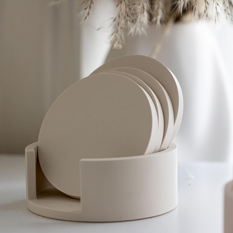 5個入り丸型コースターシリコンモールドセット、石膏コースター - Serving Tray Mold のレビューと価格