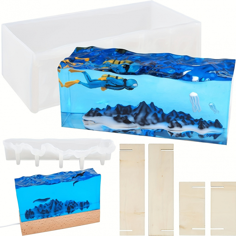 オーシャンウェーブ樹脂モールドエポキシ樹脂水の波紋長方形シリ - Resin Ocean Wave Mold のレビューと価格