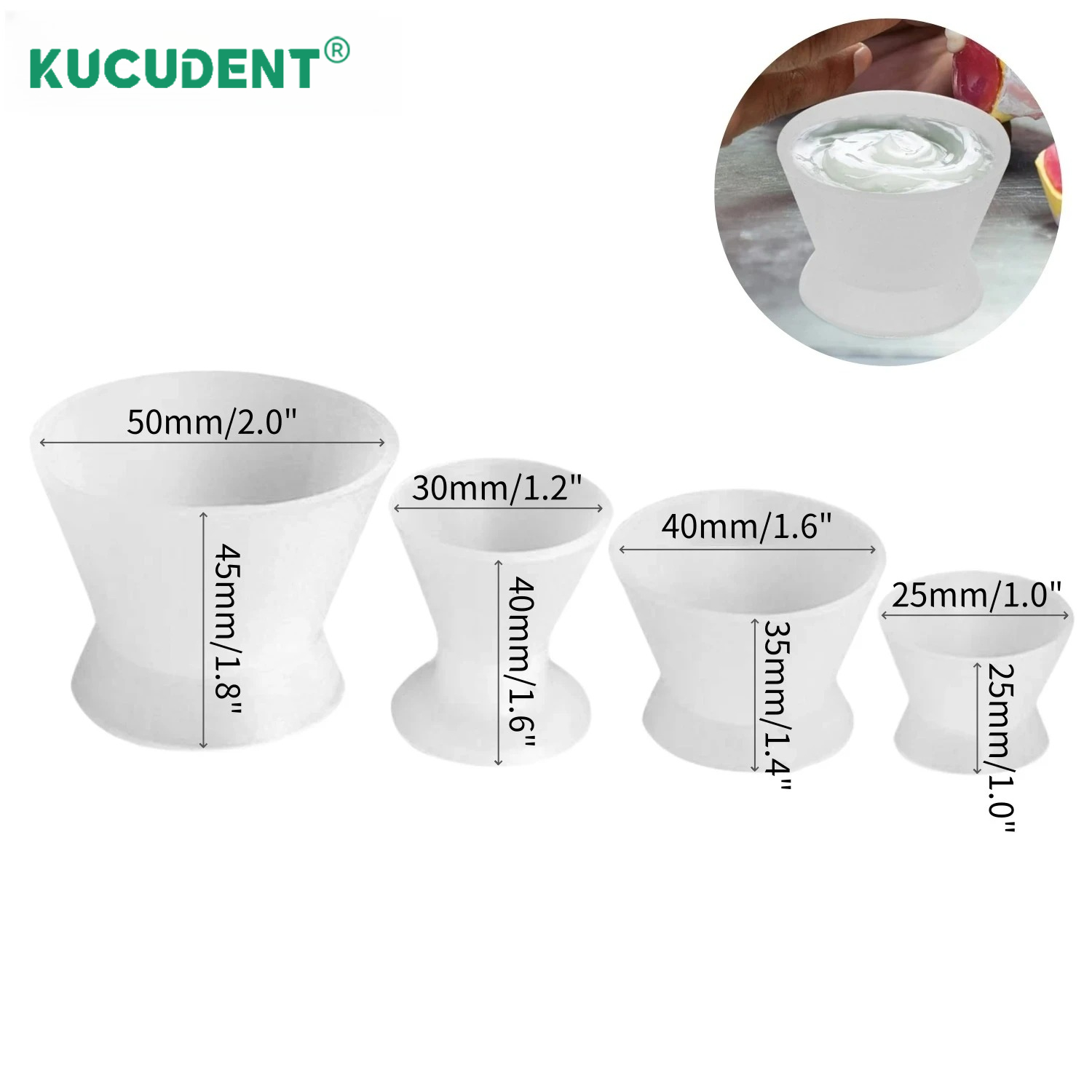 4個セット デンタルシリコンミキシングカップ ゴム製ミキシン - Mixing Cup Silicone のレビューと価格