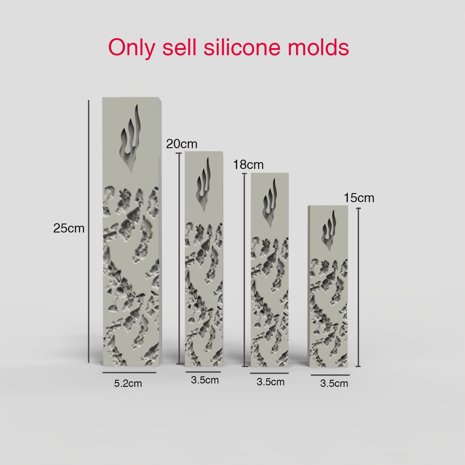 ユダヤ教メズザホルダーシリコンモールドセット、4サイズの粗い - Serving Tray Mold のレビューと価格