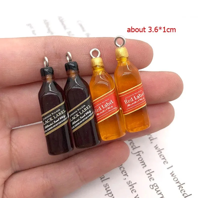 10 個小さなワインバーボトル樹脂チャーム DIY イヤリン - Resin Crafts Diy のレビューと価格