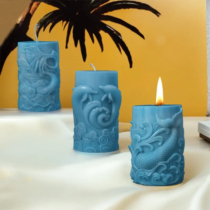 円筒形シリコンキャンドルモールド,日曜大工,海の波,泡円筒形 - Resin Ocean Wave Mold のレビューと価格